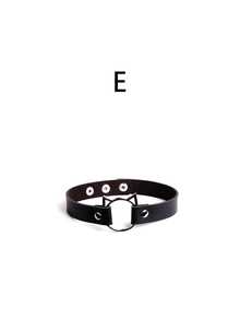 Dây chuyền choker da thời trang nam nữ cá tính, phong cách Punk Goth Metal, đính gai nhọn, mắt xích. - màu đen - Xem 9