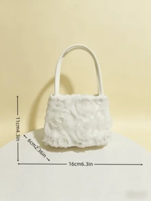 Girls' Floral Handbag, Spring/Autumn New Fashion Bag, Little Girl Stylish Mini Bag, Princess Purse, Children's Coin Purse, Cute Tote Bag, Holiday/Birthday Gift, Candy/Lipstick Bag, Personalized Small Bag, Snack Bag, Accessory Pouch, Cool Bag, Runway Bag, Pink/Black/White - one-size - View 9