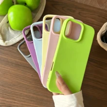 純螢光綠完美 TPU 混合液態矽膠手機殼，防黃變、柔軟防護、防震 - 青檸色 - 查看 7