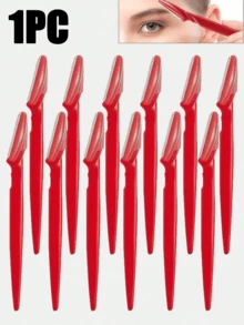 30pcs Red Eyebrow Razor & Shaver Set, Eyebrow Trimmer, Callus Remover, Body Hair Grooming Tools, Women Eyebrow Shaping Kit With Long Handle Blades And Precision Heads, Suitable For Home Or Travel - Red - View 7