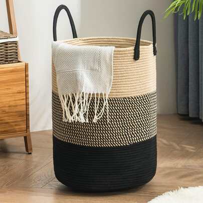 1 pieza Cesto de ropa grande de 58L, cesto de almacenamiento, cesto de almacenamiento para bebé para organizar mantas/juguetes/ropa en el dormitorio y la sala de estar