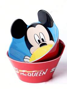 1 Bát nhỏ melamine tái sử dụng hình hoạt hình Mickey dễ thương của Disney, dung tích 350ml, chịu nhiệt cao, chống rơi vỡ, bát hình 3D dùng trong gia đình, bát cơm, bát cháo, bát ngũ cốc, bát súp, bát ăn nhẹ, bát trái cây, bát an toàn với máy rửa chén. Thích hợp làm quà tặng cho năm học mới, đám cưới, sinh nhật, lễ hội. - Nhiều màu - Xem 4