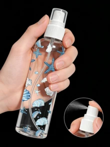 Blue Shell & Starfish Theme Refillable Spray Bottle - Reusable And Portable Spray Bottle/Travel Essential/Suitable For Essential Oils, Perfumes And Lotions/Ideal For Hair Salons, Kitchens, Bathrooms And Gardens/Suitable For Travel And Business Use (Pattern Placement May Vary) - Multicolor - View 3