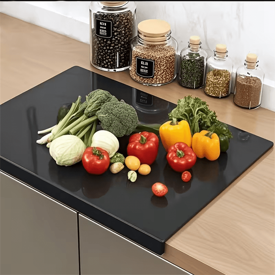 1 pieza Tabla de cortar grande y resistente de color negro, tabla de cortar, tabla de cortar acrílica negra antideslizante, para cocina, hogar, restaurante, protección de encimera, tabla de cortar de frutas, utensilios de cocina, regalo de Navidad