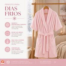 Unisex Plush Flannel Bathrobe – Super Soft And Comfortable, The Perfect Gift. - 藍色 S/M - 查看 6