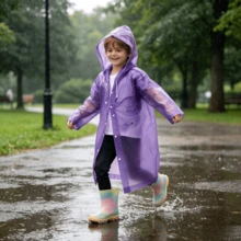 AMAZING VISION Impermeable para Niños de Diseño Minimalista y Portátil, Capa de Lluvia Ligera que Cabe en Cualquier Mochila, Ideal para la Escuela - aleatorio - Ver 4