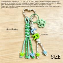 1pc Tassel Heart Bell Custom Bag Charm, Handmade Braided Rope Letter Bead Bag Pendant/Keychain/Phone Charm, Bow, Heart Keychain Christmas Gift. - Woven Ornaments - View 10