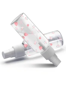 Pink Strawberry Bow Floral Pattern Refillable Spray Bottle - Reusable Portable Spray Bottle/Travel Essential/Suitable For Essential Oils, Perfumes And Skincare/Ideal For Hair Salons, Kitchen, Bathroom And Garden/Suitable For Travel And Business Use (Pattern Placement May Vary) - Multicolor - View 3