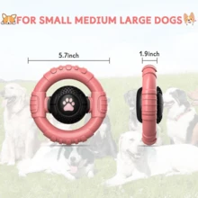 Dog Toys For Aggressive Chewers Large Medium Breed, Indestructible Squeaky Dog Chew Toys, Tough Nylon Rubber Interactive Dog Toys To Keep Them Busy - 粉色 - 查看 6