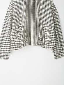 DEEKA Women's Stand Collar Long Sleeve Plaid Jacket Shacket Vacation - Lattice - View 11