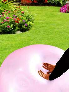 1pc Inflatable Transparent Bubble Ball, TPR Blow Up Balloon Toy (Random Color) - Multicolor - View 5