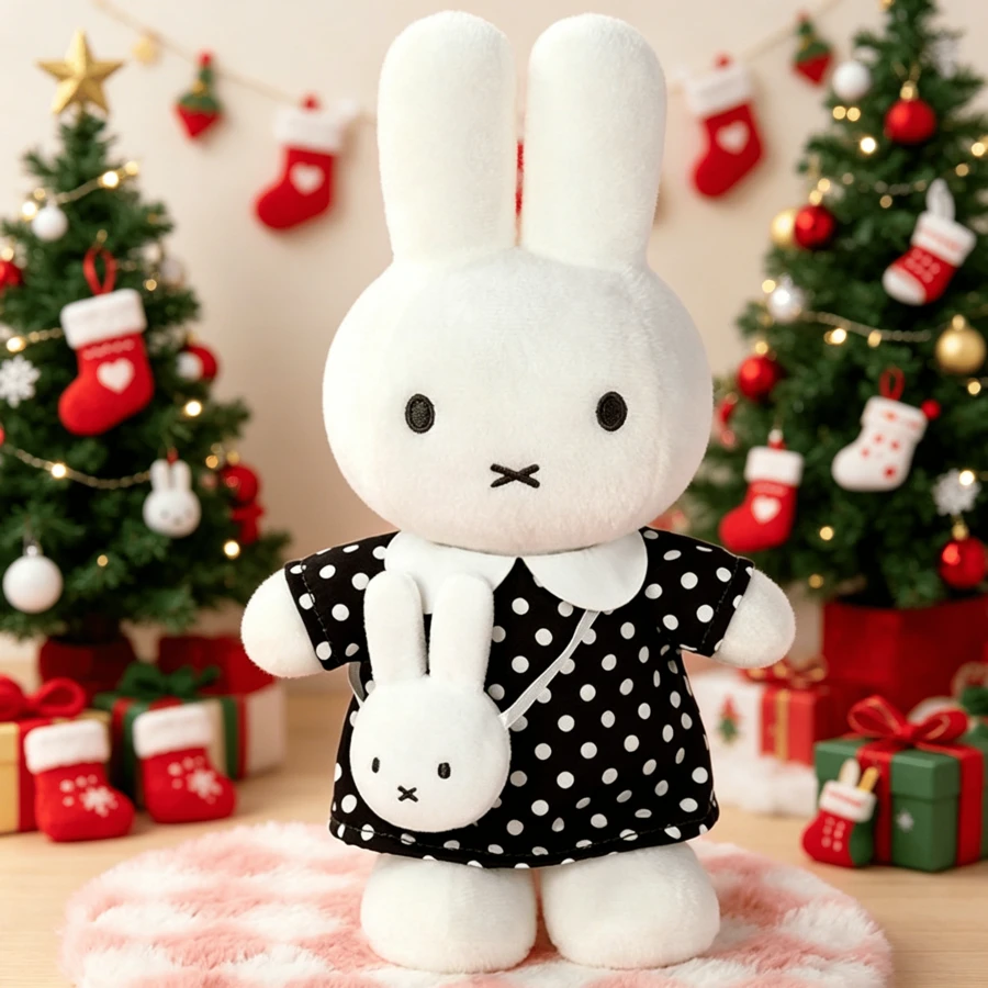 MIFFY 米菲波点连衣裙毛绒玩具娃娃,官方收藏版毛绒玩具,可爱柔软舒适,是女孩和儿童的理想伴侣,也是送给好朋友的生日、节日、圣诞节礼物,可装饰儿童卧室。 - 彩色 - 查看 1