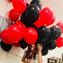 45pcs 10-Inch Red And Black Latex Balloons, Suitable For Birthday, Graduation, Playing Card Party Decoration - Mixed Set - View 4
