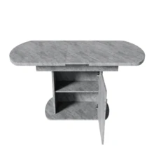 Extendable Oval Dining Table, 110/130 X 70 X 75 Cm, Dining Table With Storage, Coffee/Leisure Table, Modern And Minimalist Dining Table, Space-Saving Multifunctional Dining Table, White With Gold Handle. - Grey - View 8