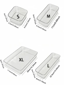 1/3/4/6/7/8/10/11pcs Desktop Cosmetic Storage Box, Combination Transparent Plastic Drawer Storage Box Set, Transparent Cosmetic Storage Box, Exquisite Storage Box, Desktop Drawer Divider Storage Box And Storage Box, Suitable For Cosmetics, Jewelry, Kitchen, Bedroom, Bathroom, Office, Party Desktop Drawer Decoration - Clear - View 4