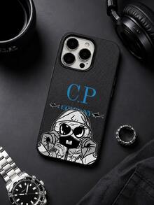 1 chiếc ốp lưng TPU mềm mại, phong cách đường phố cá tính, hợp tác thương hiệu, họa tiết minh họa có mũ trùm đầu của công ty CP, camera được nâng cao để chống trầy xước và ôm sát thân máy, tương thích với iPhone 17pro MAX/17pro/17/16pro MAX/16pro/16/15pro MAX/15pro/15/14pro MAX/14pro/14/13pro MAX/13pro/13/12pro MAX/12pro/11pro MAX/11. Chống sốc, chống dầu, chống nước, ốp lưng bảo vệ thời trang. - màu đen - Xem 5
