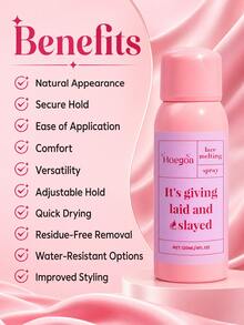 Lace Melting Spray For Wigs | Invisible Lace Bond, Strong Hold & Fast Drying, Lightweight Non-Greasy Formula, No Flaky Residue, Wig Adhesive Holding Spray For Lace Fronts & Hair Extensions - 120ml - View 4