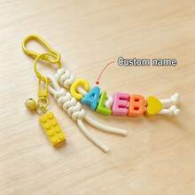 [Custom] 1pc Tassel Bell Personalized Letter Keychain, Handmade Rope Letter Bead Bag Charm/Phone Charm, Customized Bag Accessory, Graduation Gift - Braided Rope Keychain - View 25