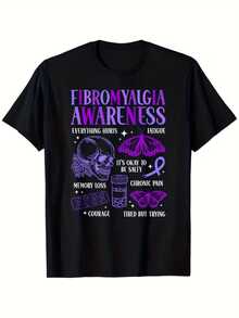 Mariposas violetas y calavera con flores simbolizan la conciencia sobre la fibromialgia mostrando fuerza esperanza valentía superación y apoyo mutuo entre quienes luchan cada día con dolor crónico camiseta de mujer cómoda casual inspiradora - Negro - Ver 8