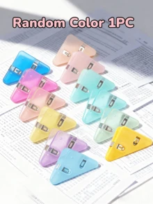 1/3/5pcs Creative Triangle Transparent Plastic Clips, A4 Double Clip File Folder, Office & School Supplies, Back To School Gift - A - View 10