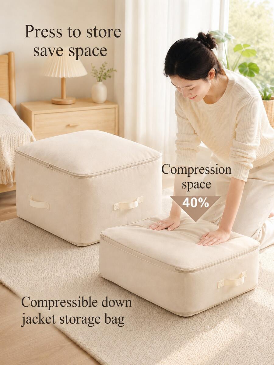 Large Capacity Compression Bags For Clothes, Blankets, Down Jackets - Heavy Duty Zipper Portable Storage Using Space-Saving Compression Technology, Multifunctional Travel And Closet Organization Compression Bags