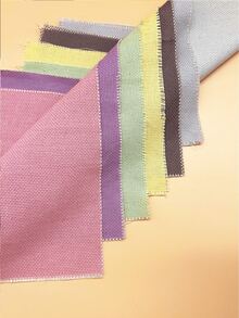 6pcs/Set Colorful Double-Sided Embroidered Fabric Sheets, Pre-Cut 30*30cm, Green, Yellow, Light Blue, Purple, Pink, Dark Brown, 6 Popular Color Schemes, Double-Sided Double-Color Design, One Piece Equals Two, More Practical, Can Be Used To Make Coasters, Fragrance Sachets, Planner Decorations, Wall Hangings And Other Handicrafts - Colorful Stamped Embroidery Cloth - View 2