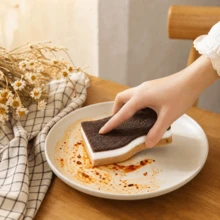 5/10/20pcs Brown Seaweed Shaped Triple-Layer Double-Sided Magic Cleaning Sponge, High Density Honeycomb Dish Sponge, Kitchen Bathroom Household Cleaning Sponge, Dish Washing Sponge, Scrub Sponge, Cleaning Pad - Right-angle Style - View 6