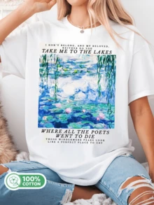 TTaylor SSwift The Lakes Water Lilies T-Shirt 100% Cotton Unisex Swiftie Fans T-Shirt - trắng - Xem 1