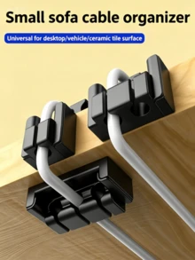 Bộ sắp xếp cáp tự dính bằng silicon cho máy tính để bàn, giá đỡ cáp có lỗ, kẹp cáp silicon để lưu trữ cáp dữ liệu và quản lý dây cáp. - Bộ sắp xếp dây cáp nhỏ gọn cho ghế sofa - Xem 2