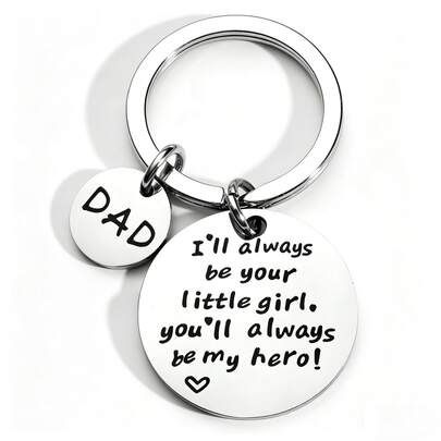 A Father's Day Keychain Stainless Steel DAD Gift For Men Dad Birthday Gift Stainless Steel Keychain