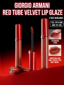 Son lì Giorgio Armani Velvet Lipstick #206, 6.5ml (dung tích đầy đủ)/3ml (dung tích mẫu thử), chất son lì mịn mượt, độ lên màu cao, lâu trôi và không lem, công thức thoải mái không gây khô môi, làm sáng da, không vón cục hay bong tróc, tạo màu sắc đậm đà, phù hợp với mọi tông da, cần thiết cho trang điểm hàng ngày, hẹn hò, dự tiệc, món quà Giáng sinh và Ngày Valentine hoàn hảo. - 206 bậc thầy môi - Xem 2