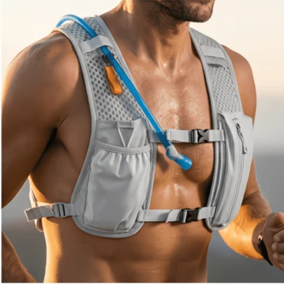Mochila deportiva ligera, con múltiples bolsillos, de unicolor, chaleco para correr adecuado para maratón, footing, ciclismo y actividades al aire libre