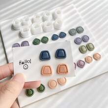 4/5件套聚合物粘土耳环切割模具，小巧创意首饰手工工具，软粘土手工首饰制作工具，手工耳环模具 - 白色 - 查看 7