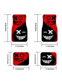 Universal Halloween Car Floor Mats - Featuring Creative Cheerful Face Design. Durable And Easy To Clean, Providing All-Weather Protection And Full Coverage. Suitable For All Car Models, Enhancing Interior Aesthetics. - A - View 8