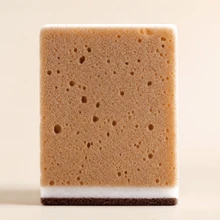 5/10/20pcs Brown Seaweed Shaped Triple-Layer Double-Sided Magic Cleaning Sponge, High Density Honeycomb Dish Sponge, Kitchen Bathroom Household Cleaning Sponge, Dish Washing Sponge, Scrub Sponge, Cleaning Pad - Right-angle Style - View 5