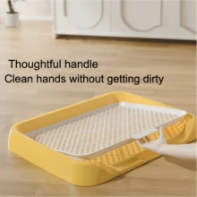 1 pieza Inodoro para perros, artículo de entrenamiento de inodoro plano para perros pequeños, cuenca de orina para perros medianos y grandes - Amarillo - Ver 2