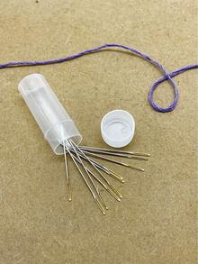 Agujas de coser de ojo grande #24, set de 10/20/30 piezas con caja de almacenamiento transparente, agujas de bordado, compactas y ligeras, adecuadas para bordado a mano, punto de cruz, manualidades DIY, costura - Aguja de cola dorada - Ver 6