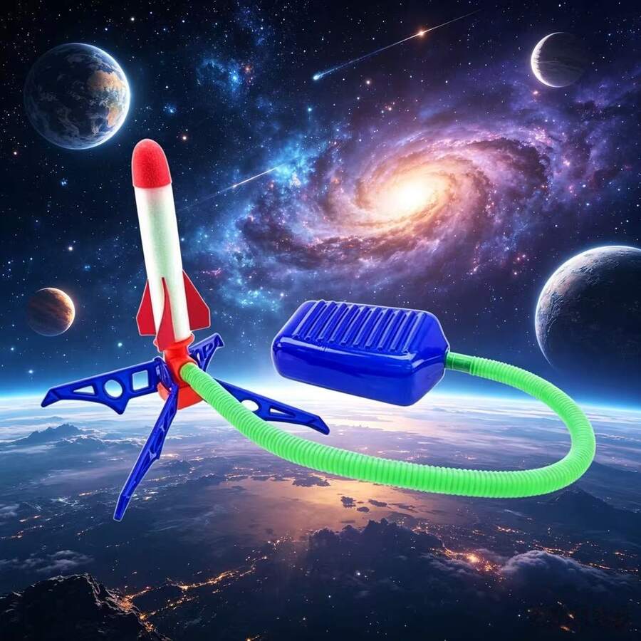 1pc Foot-Controlled Mini Rocket Toy - Outdoor Fun Rocket Launcher Toy, Launches High Into The Sky, Interactive Toy, Gift For Holidays, Birthdays, Eid Al-Fitr, Freebie