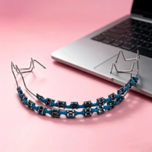 Colorful Fake Teeth Detachable Halloween Costume Prop With Hook Metal Wire Funny Party Trick Or Treat, Conversation Starter - Baby Blue - View 5