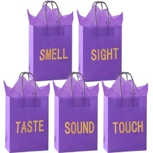 5-Senses 礼品袋，男女皆宜，内含 5 张薄纸，带提手纸袋，5 Senses 礼品，适合情人节、圣诞节、生日、结婚纪念日（黑色，8.3 x 4.3 x 10.6 英寸） - 查看 16