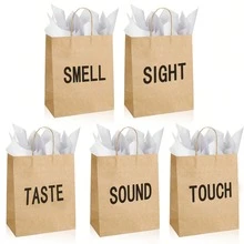 5-Senses 礼品袋，男女皆宜，内含 5 张薄纸，带提手纸袋，5 Senses 礼品，适合情人节、圣诞节、生日、结婚纪念日（黑色，8.3 x 4.3 x 10.6 英寸） - 查看 20
