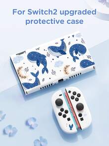 1pc Ocean Whale Pattern Switch Protective Case, Suitable For Switch OLED/Switch NS, Switch Game Console Storage Bag, Battery Version Game Console Accessories Protective Cover, Best Gift For SWITCH Players - Multicolor - View 3