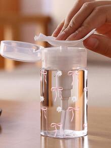 1/2 piezas Botella dispensadora de bomba para arte de uñas de 150ml/200ml/300ml, botella transparente con patrón de lazo rosa, contenedor de almacenamiento para removedor de esmalte de uñas con alcohol, botella vacía reutilizable de gran capacidad para removedor de maquillaje, botella dispensadora de presión para removedor de esmalte de uñas, contenedor vacío de acetona cosmética con cabezal de bomba para viaje, accesorios cosméticos esenciales para dormitorio y baño - Multicolor - Ver 7