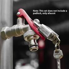 Outdoor Anti-Theft Faucet, Made Of Zinc Alloy, Lockable For Safety, G1/2 Threaded Interface, Meets European And American Standard Faucet Connectors, Suitable For Outdoor Use, Quick Hose Connection - Red - View 7