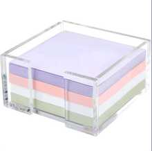 Clear Acrylic Sticky Note Holder Stand for 3x3 Inch Self-Stick Notes, Sticky Note Dispenser and Desk Organizer for Office, Bedroom, Home – No Adhesive Sheets Included - Übersicht 1