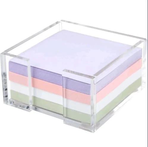 Clear Acrylic Sticky Note Holder Stand for 3x3 Inch Self-Stick Notes, Sticky Note Dispenser and Desk Organizer for Office, Bedroom, Home – No Adhesive Sheets Included - Übersicht 1