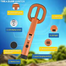 TREASURE HUNTER TREASURE-HUNTER GT128 Underwater Metal Detector, 4.2 Inch Coil, 30cm Detection Depth, Handheld Diving Detector With LED Light, Sound And Vibration Alarm, For Treasure Hunting - Orange - View 5
