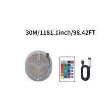 24键红外遥控器3535 RGB LED灯条，USB供电，自粘式，可调光，色彩丰富，安装简便，设计灵活，非常适合电视、卧室、客厅、楼梯、派对和家居装饰。 - IR 24-key RGB light strip - 查看 17