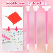 30 piezas Herramienta para recoger strass, 8 piezas Bolígrafo aplicador de strass acrílico de doble extremo, Bolígrafos para hacer puntos de arte de uñas DIY con puntas de cera, 2 bandejas de almacenamiento de strass y 20 herramientas de arte de uñas de arcilla - Multicolor - Ver 3