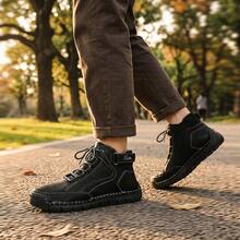 Women's Breathable Non-Slip Casual Trainers For Outdoor Hiking In A Lightweight Mid-Top Ankle Boot Walking Shoes - Black - View 5